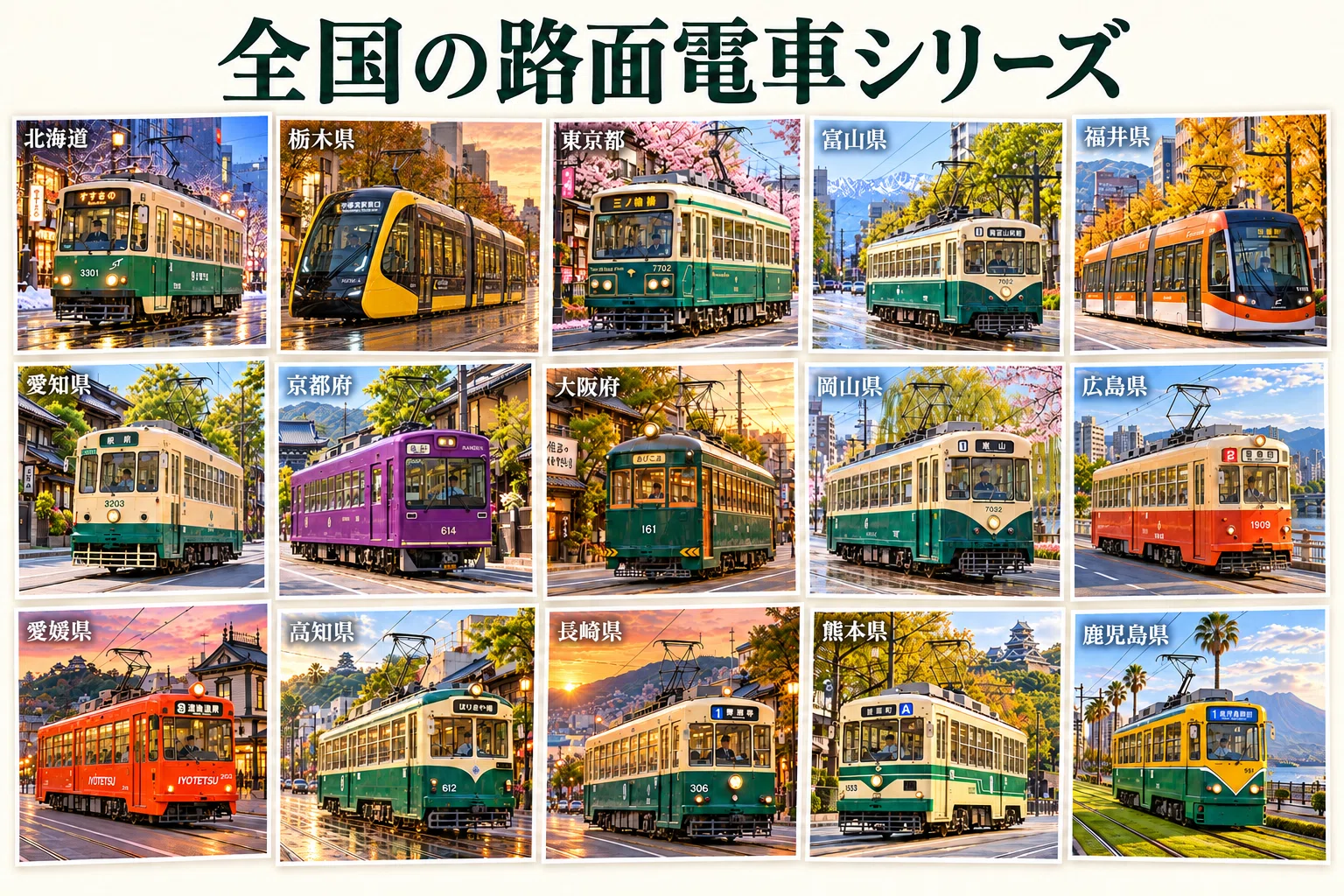 🇯🇵全国の路面電車シリーズ 〜街角を走る小さな旅〜🇯🇵Trams Across