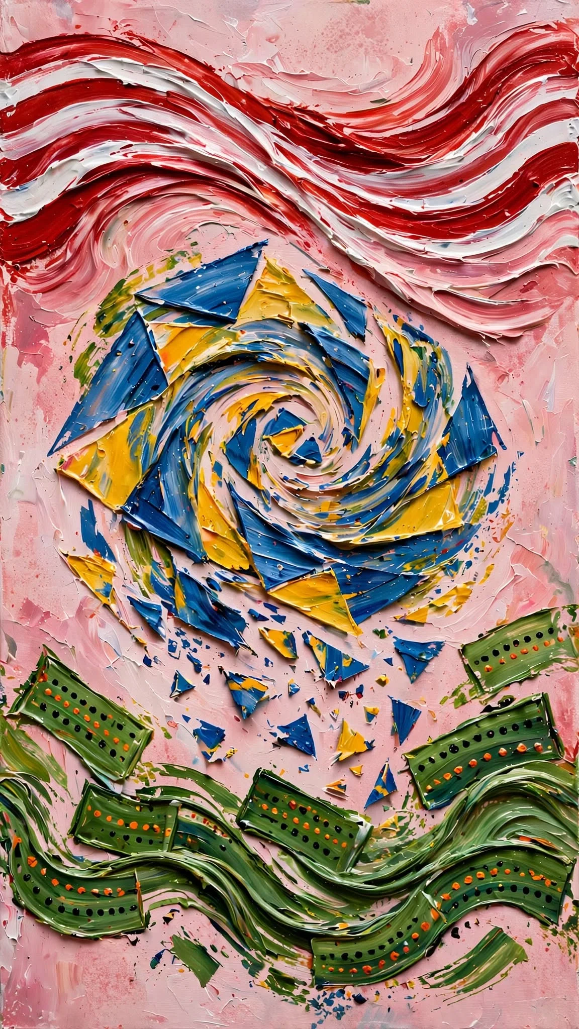 AI Image: Oil Painting (Abstract, Three-Part Composition) Republic of ...