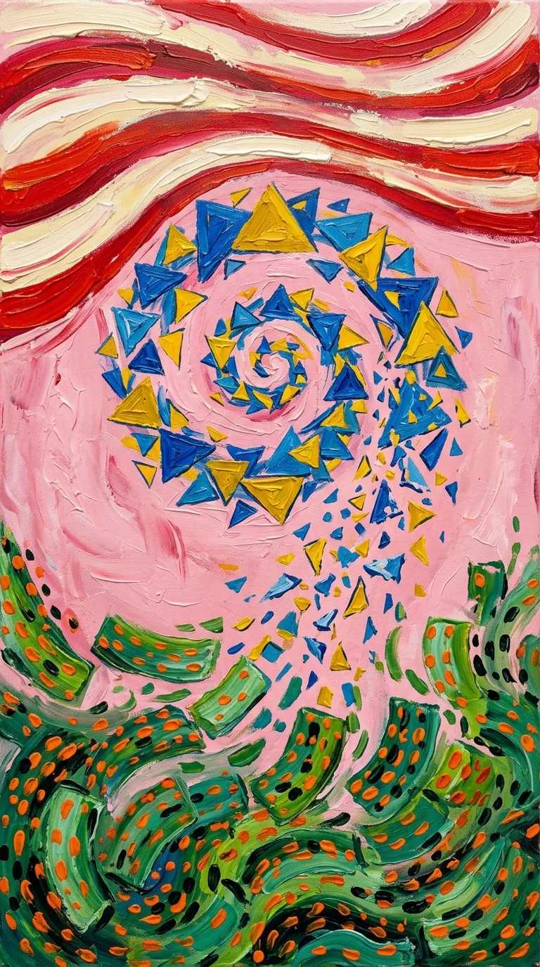 AI Image: Oil Painting (Abstract, Three-Part Composition) Republic of ...