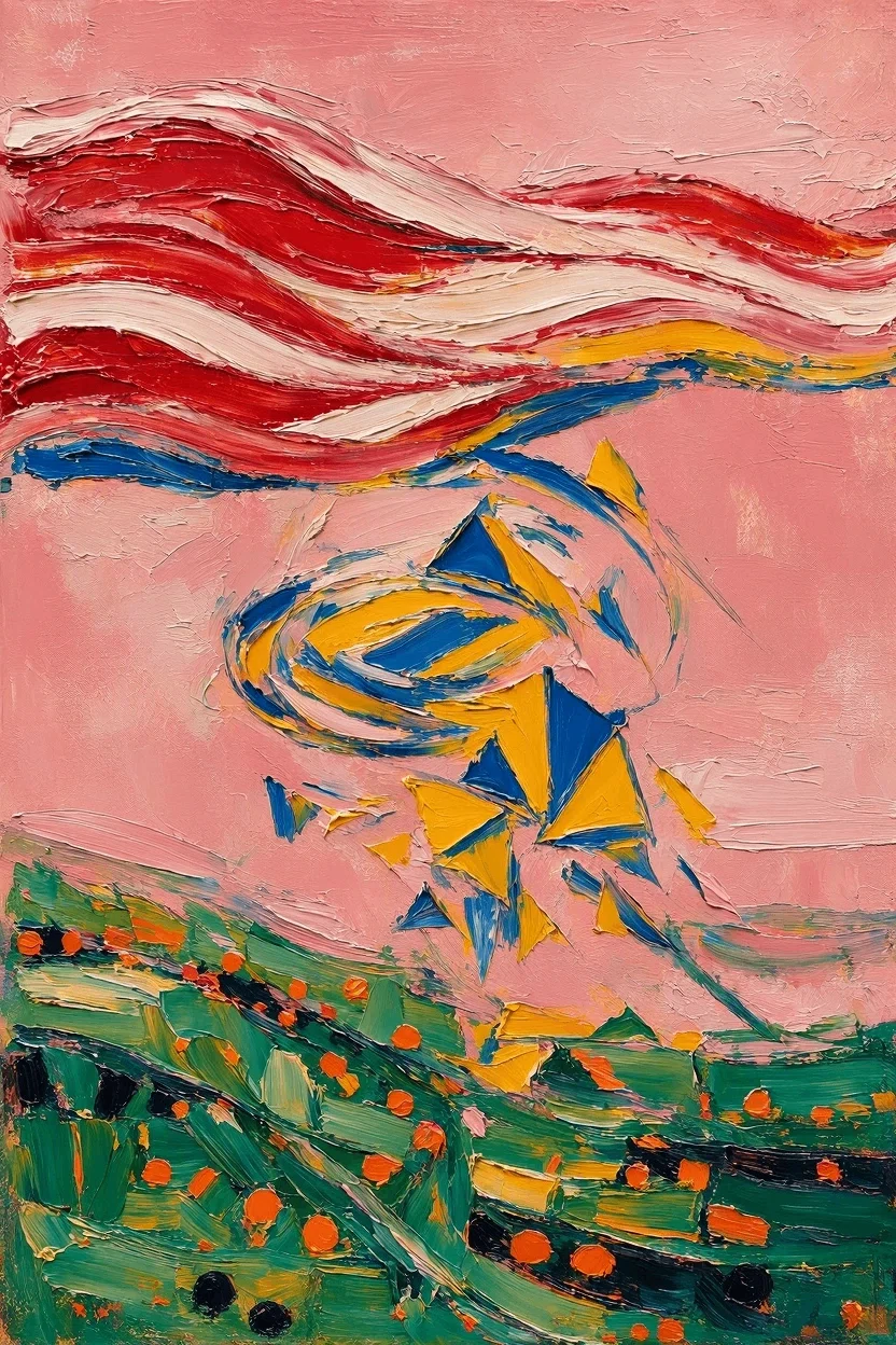 AI Image: Oil Painting (Abstract, Three-Part Composition) Republic of ...