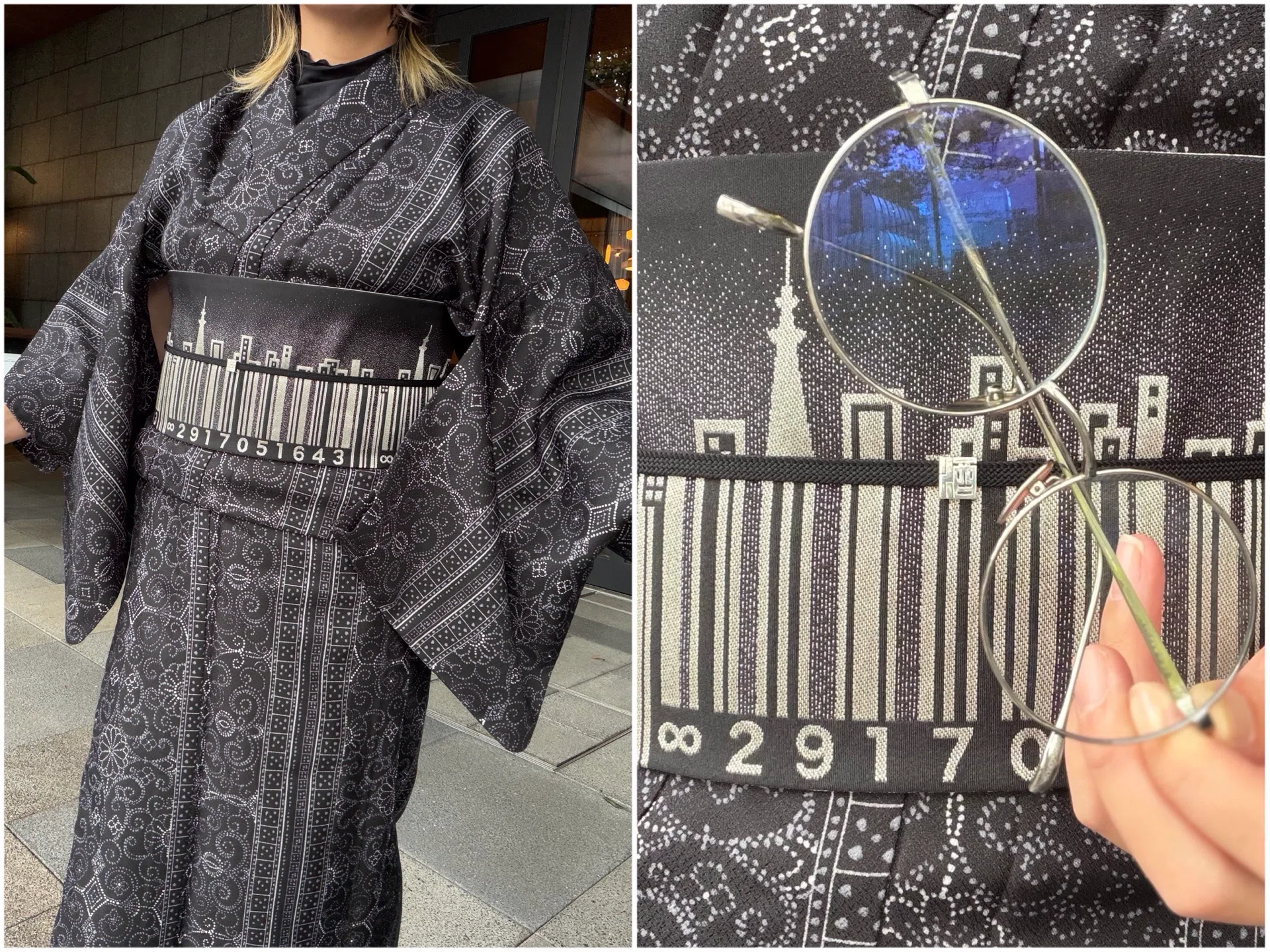 初日はモダン、2日目はデニム。着物で巡る眼鏡展示会。｜音久|岐阜県関市の眼鏡屋スタッフ