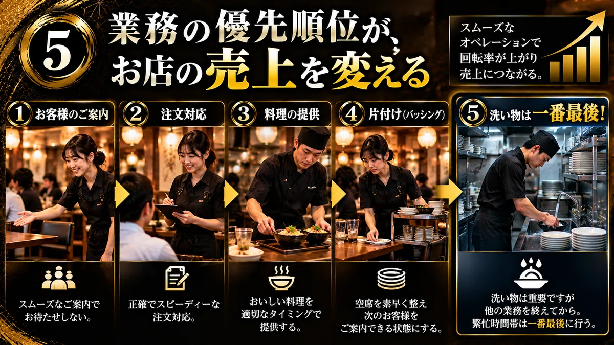 On Prioritizing Tasks During Peak Hours in Restaurants!｜JIN