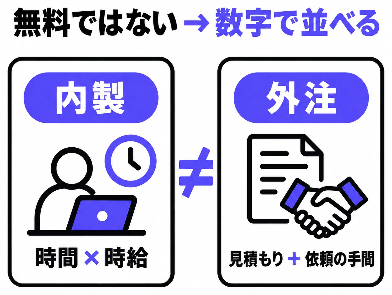 The line between in-house and outsourced kintone work can be drawn with ...