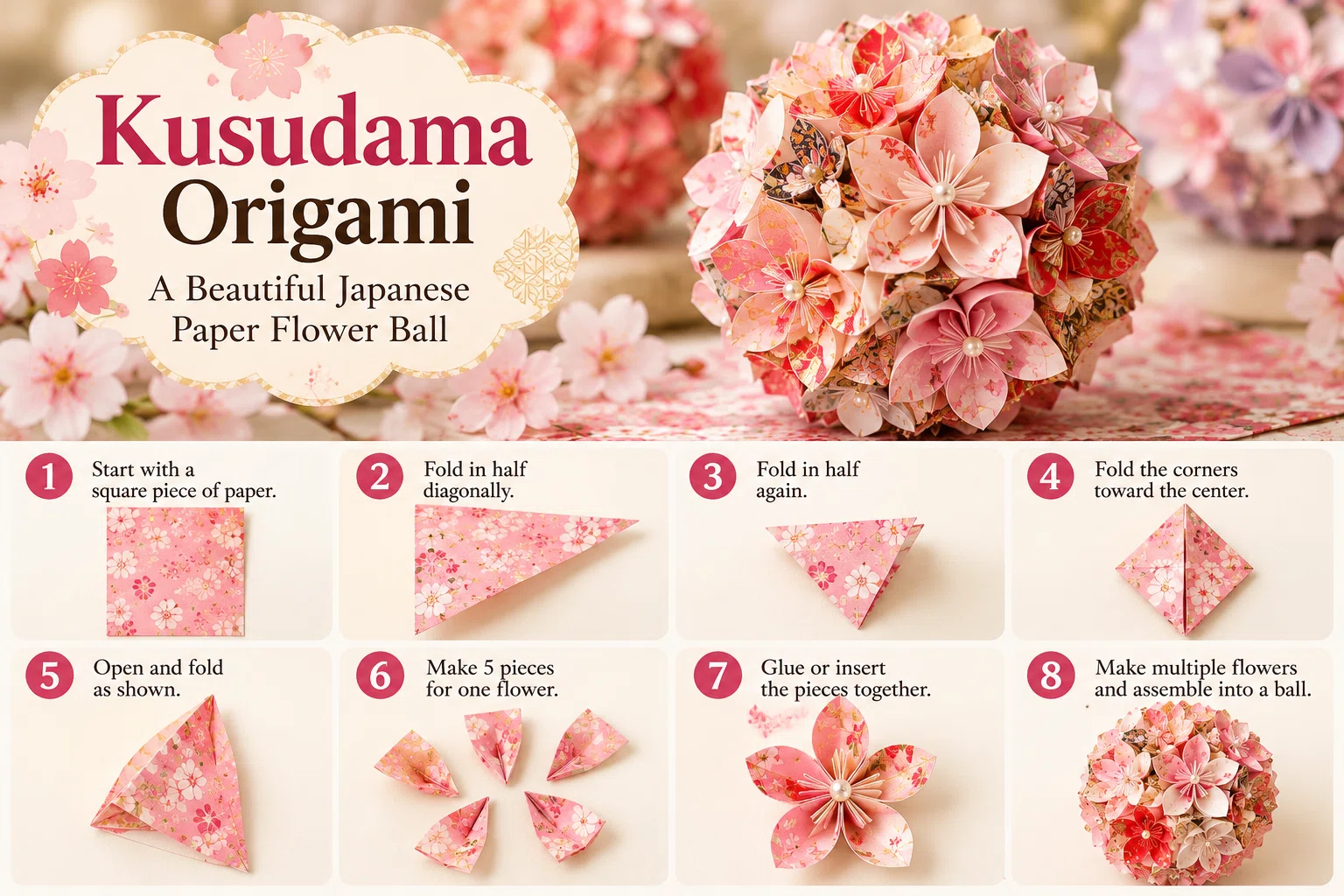 Kusudama Origami: The Beautiful Japanese Art of Paper Flower Balls ...