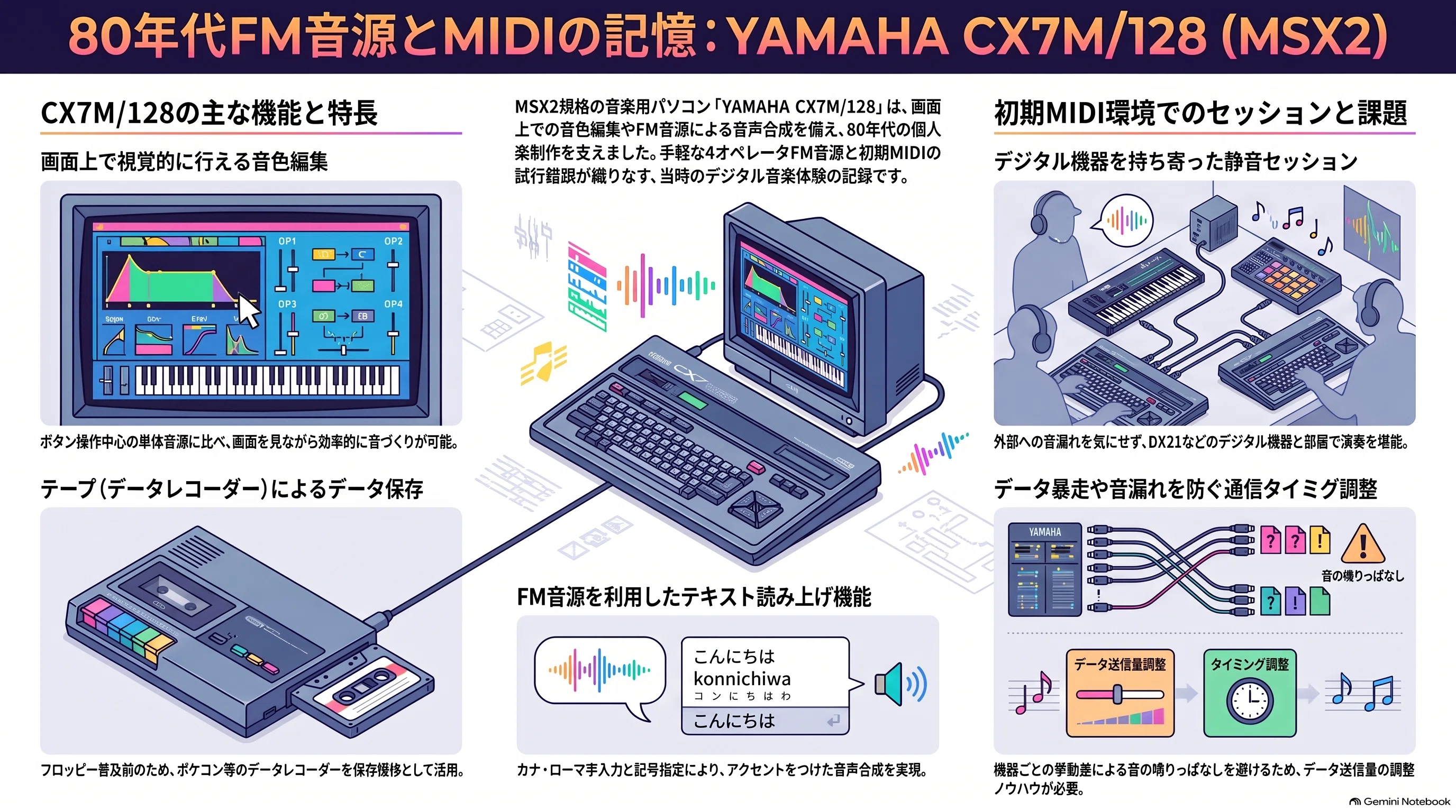 FM音源を楽しんだ YAMAHA CX7M/128 - MSX｜kzn