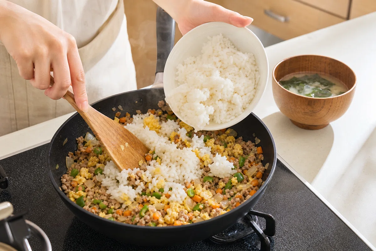 [Lunch | 10/18 (Sun)] Pork and Vegetable Curry Fried Rice | 20-Minute ...