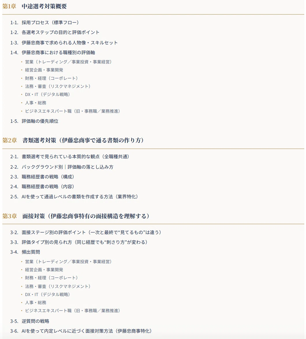 [ITOCHU Corporation] Career Change Strategy 100 Pages | Mid-career ...