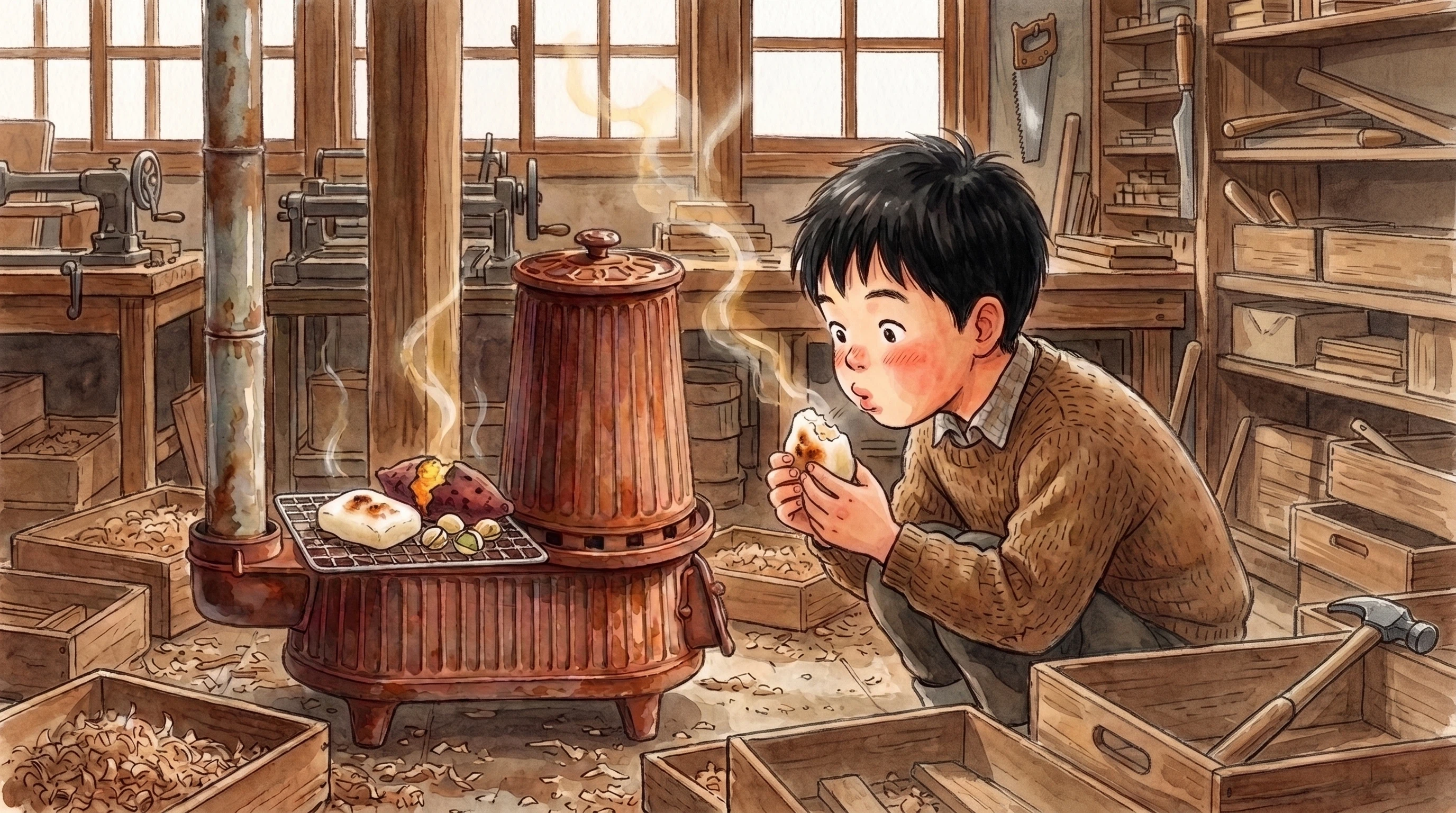 Circular Rice Cakes Ginkgo nuts on a sawdust stove and Father's mitten crabs—Winter in the ...