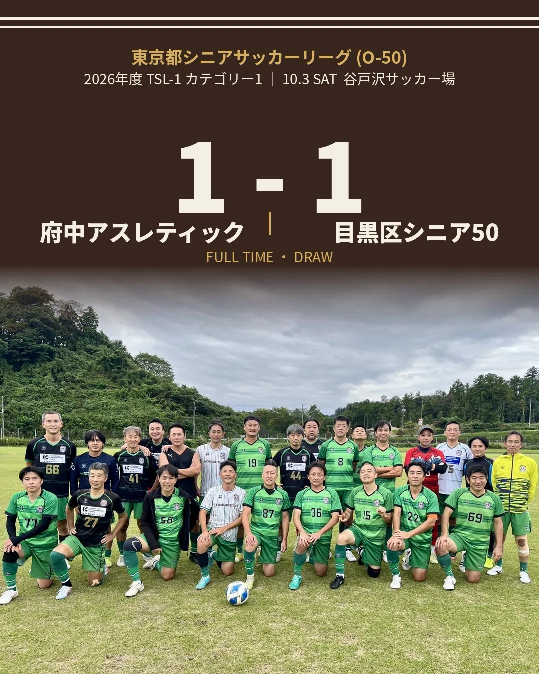 FY2026 TSL-1 Tokyo Senior Soccer League (O-50) Match 7｜ryonakamura