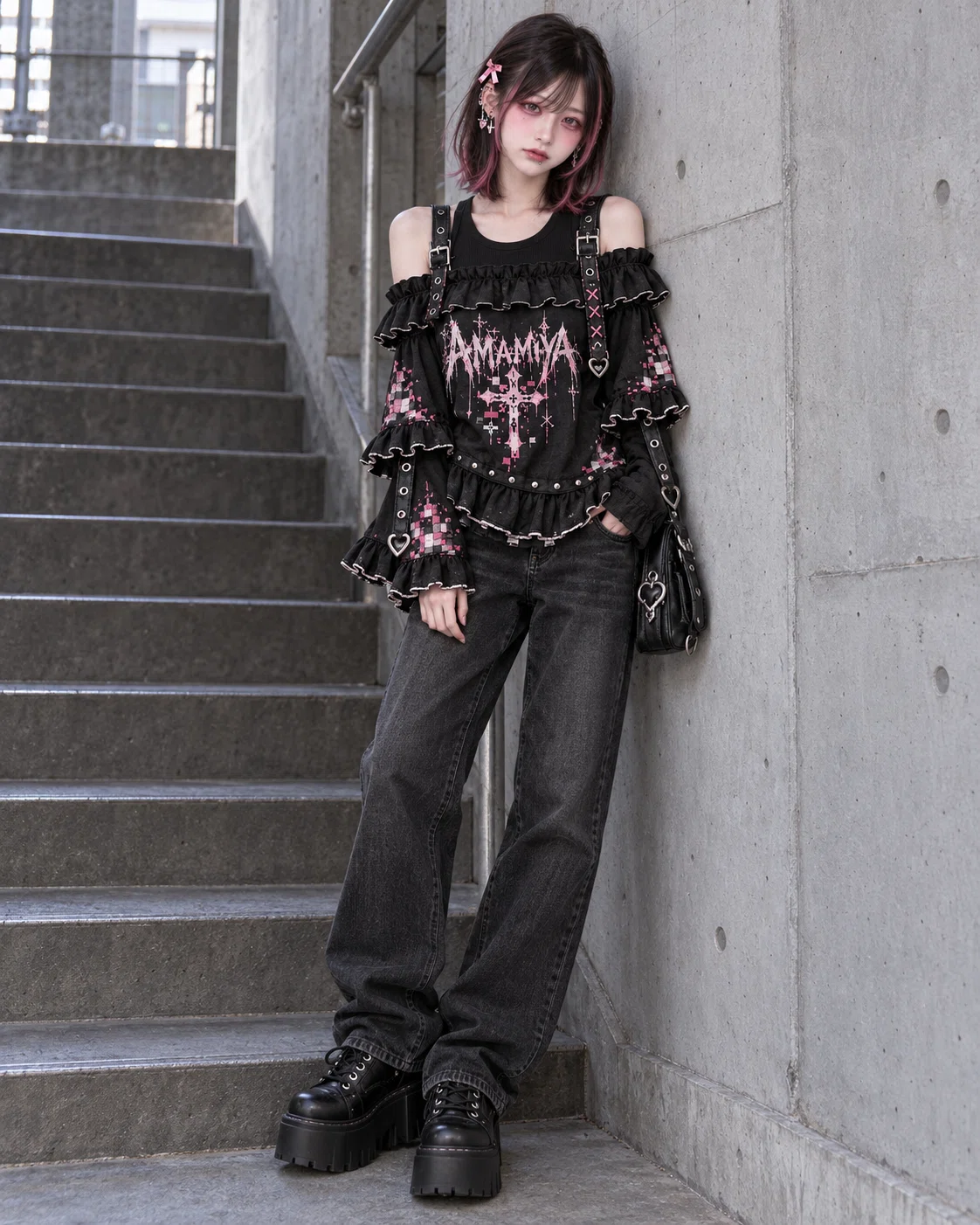 15 Ways to Style Black Tops for Jirai-kei and Subculture Styles | Small ...