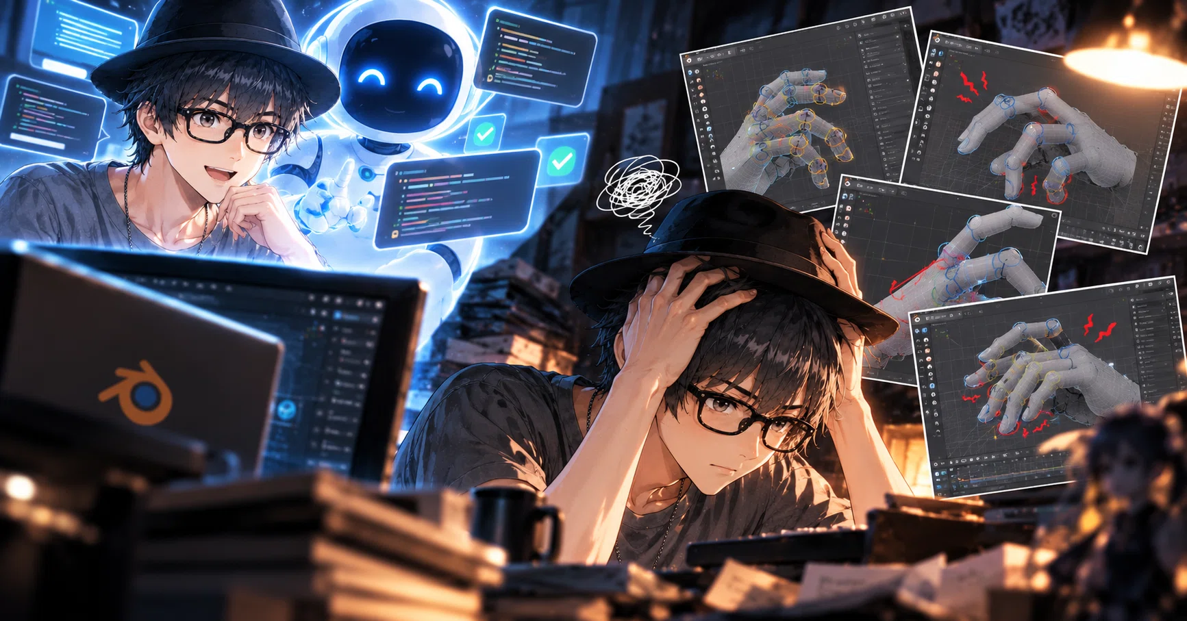Creating finger movements with Blender and AI. The story of how just 5 ...