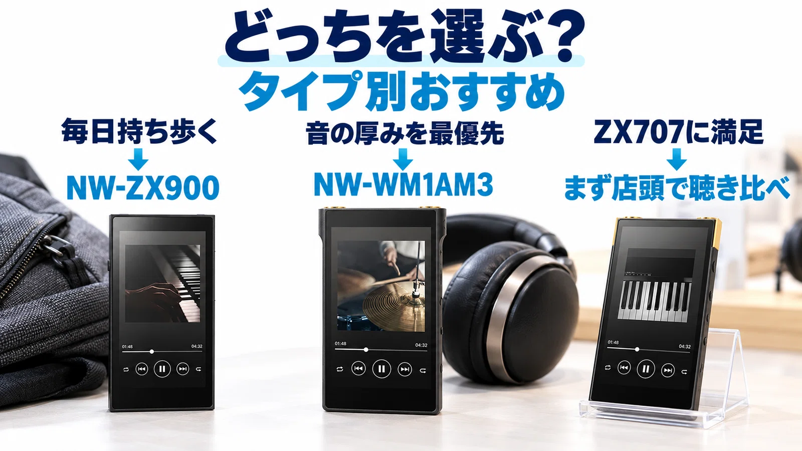 ウォークマンZX900とWM1AM3の違いは？ZX707から買い替えるならどっちか