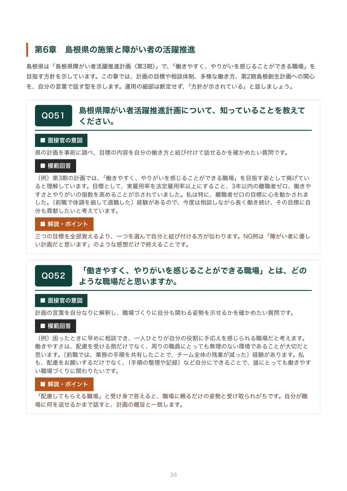 Shimane Prefecture Disability Employment Interview | 100 Expected ...