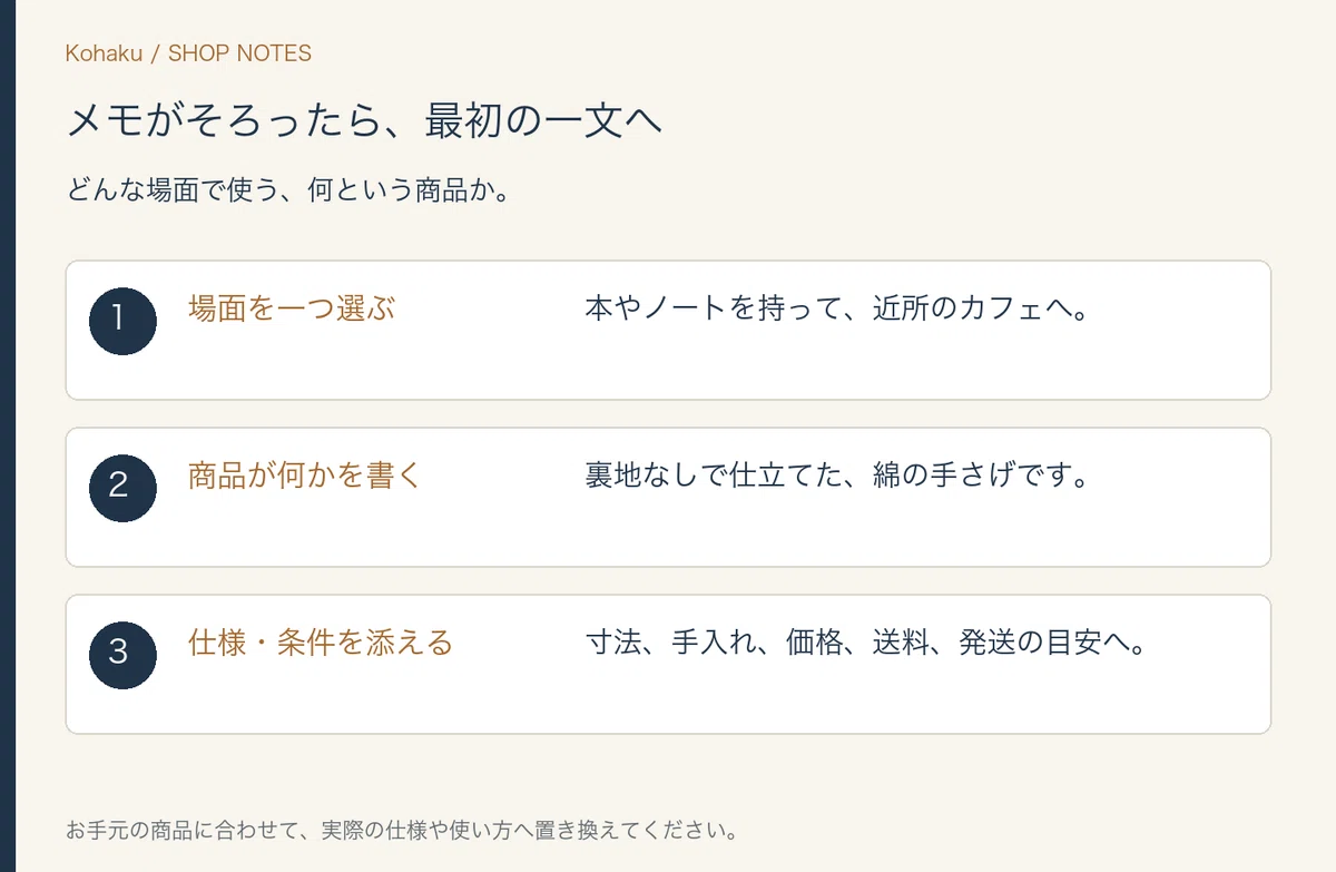 Product Decsription Example Before writing product descriptions: 6 notes to keep next to your ...