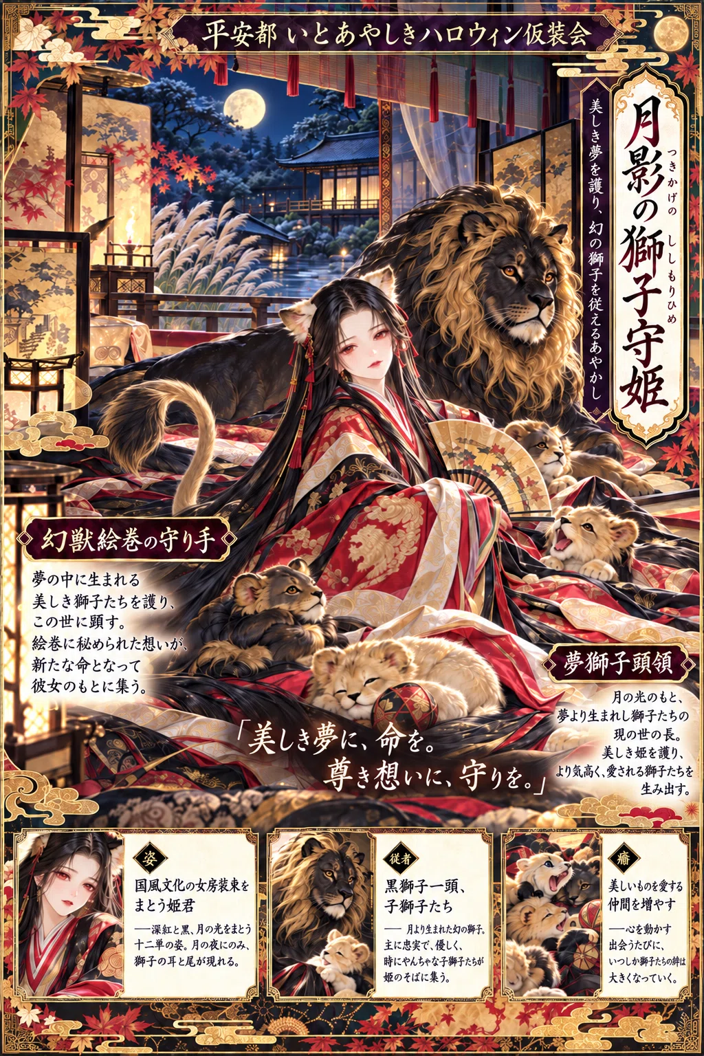 Heian Hyakki Yako with AI! I transformed into a spirit princess and ...
