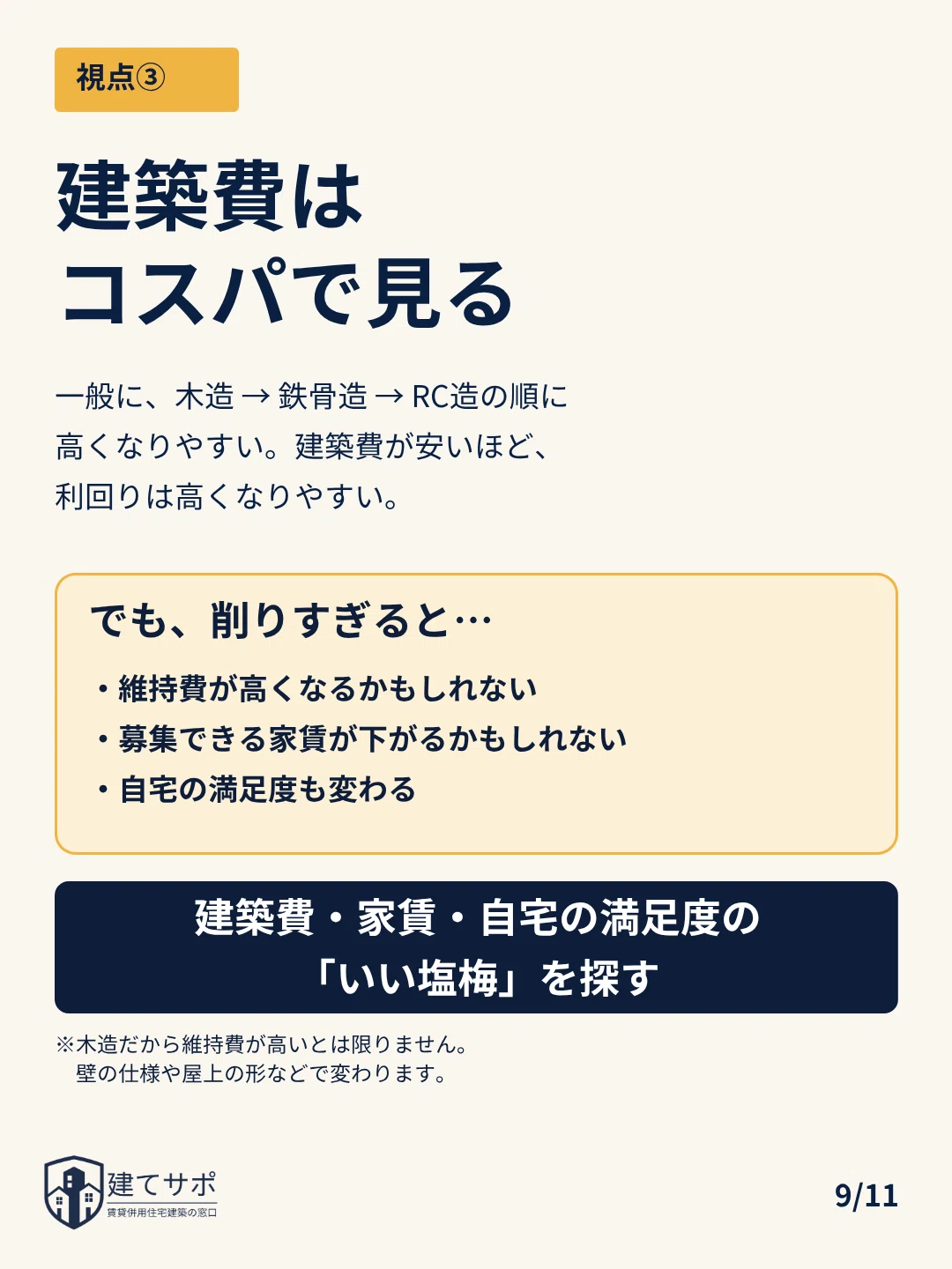 Choosing a Structure: Three Perspectives｜建てサポ｜賃貸併用住宅の建築相談・山下