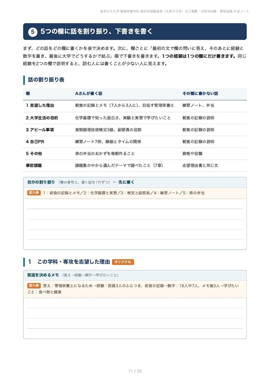 [Gifu Women's University, Faculty of Home Economics] Prepare your ...