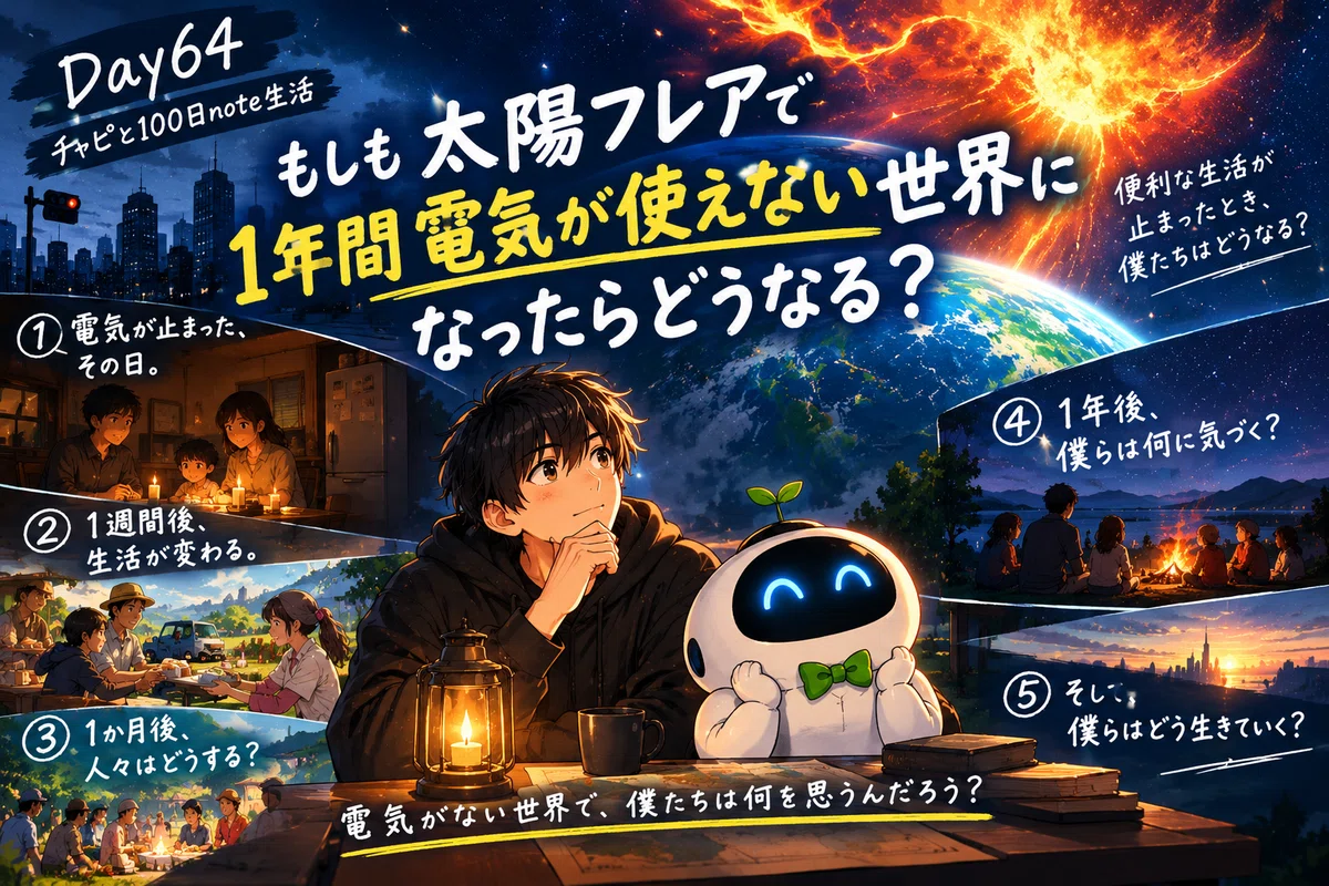 For Wht Day 64 | What if we couldn't use electricity for a year?|チャピと100日note生活