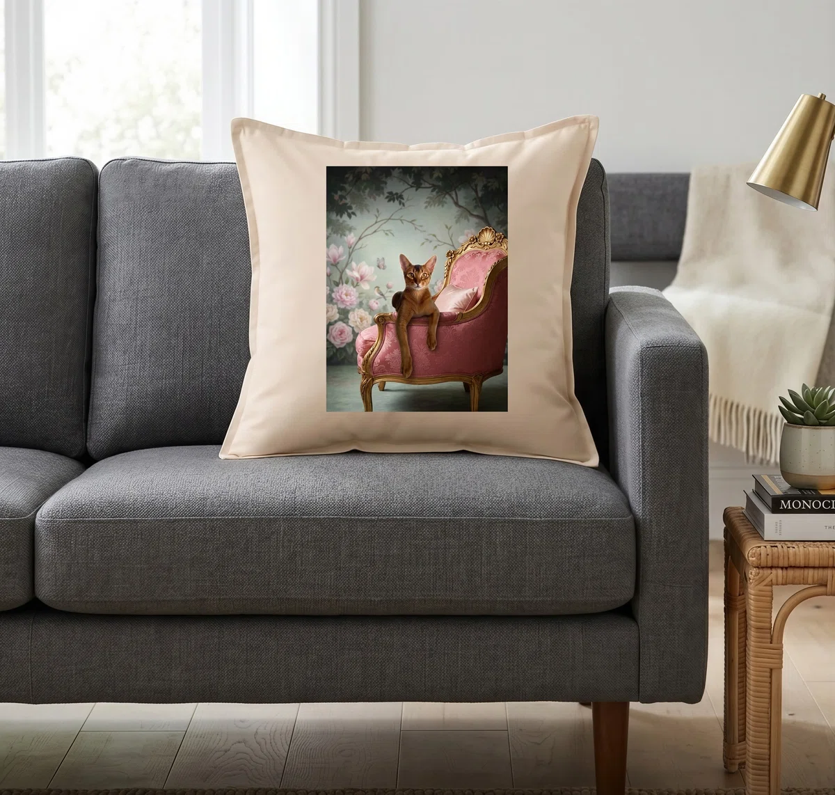 Abyssinian Rococo-style shabby pink cushion is now available!｜うちの子ルネサンス ...