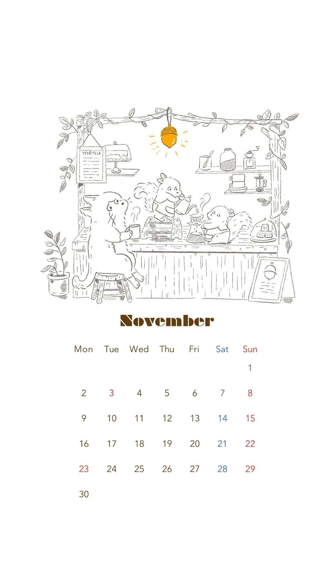 Free Distribution | November 2026 Calendar Refill [Bible, Mini 6, M5]｜原もも茶