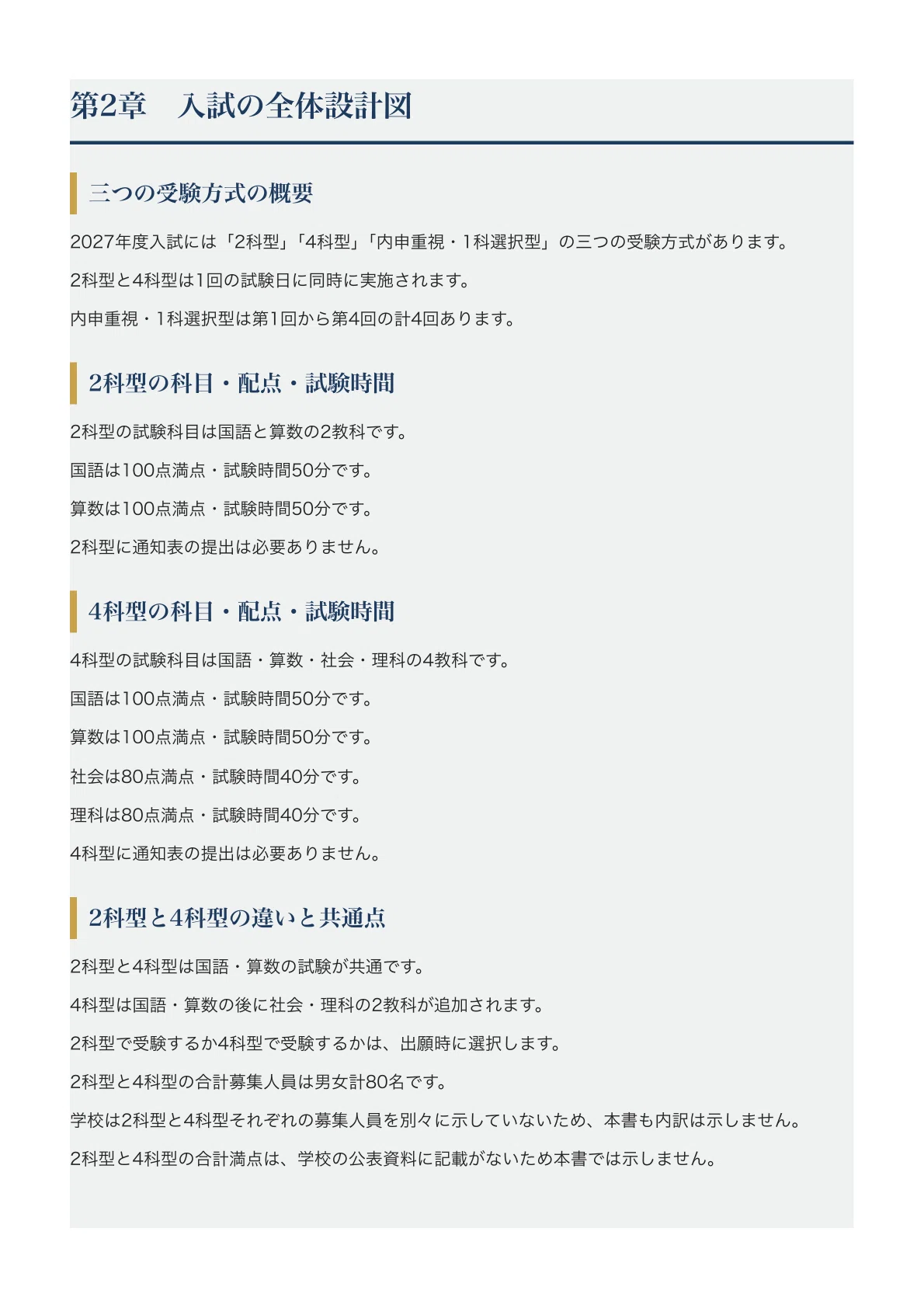 [Sundai Gakuen Junior High School] Middle School Entrance Exam ...