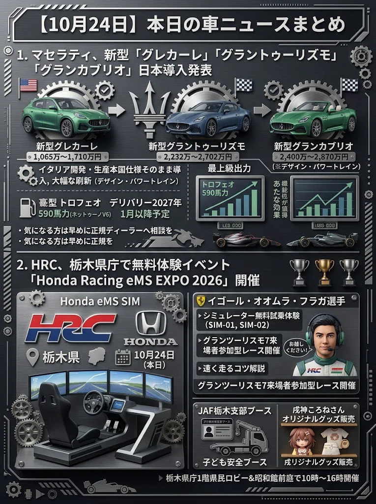 [October 24] Today's Car News Summary: New Maserati Models! HRC Free ...