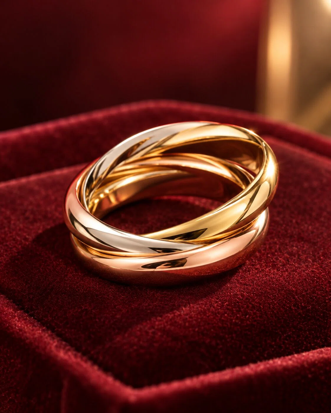 [Cartier] Trinity ring and earrings♡ Thrilled by the three colors of ...