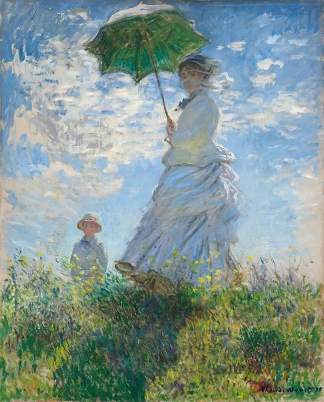 Woman with a Parasol - Madame Monet and Her Son, 1875 Claude Monet ...
