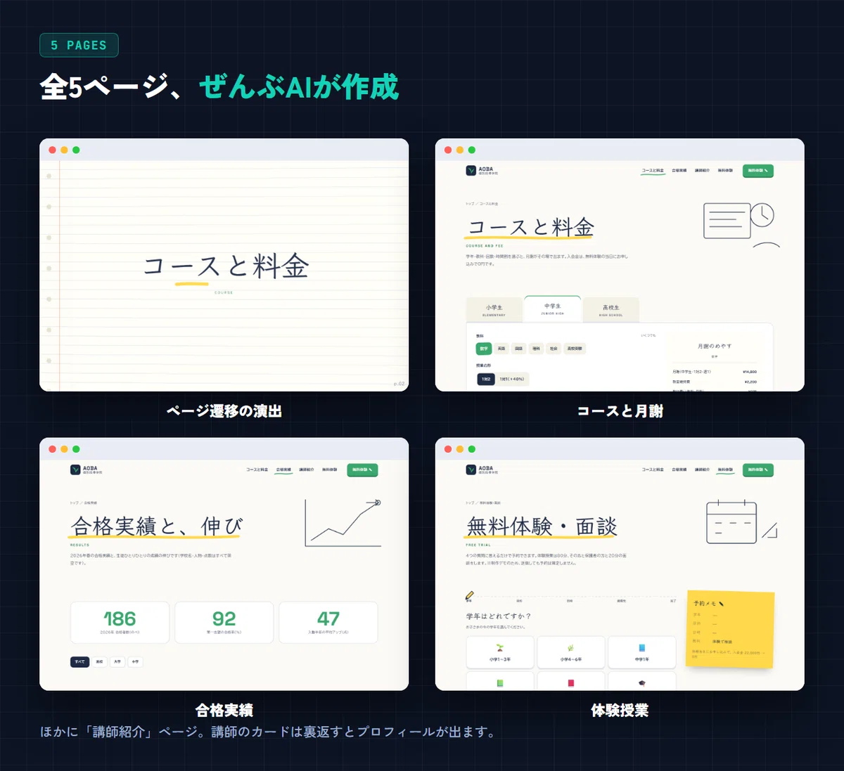 [Example 05] I asked AI to build a cram school website, and it ...