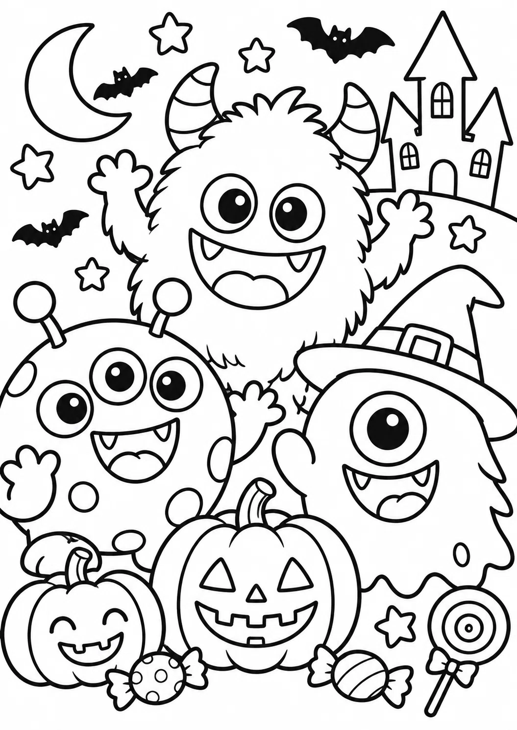 [Free Distribution] Halloween Coloring & Sticker Activity 4-Sheet Set🎃 ...