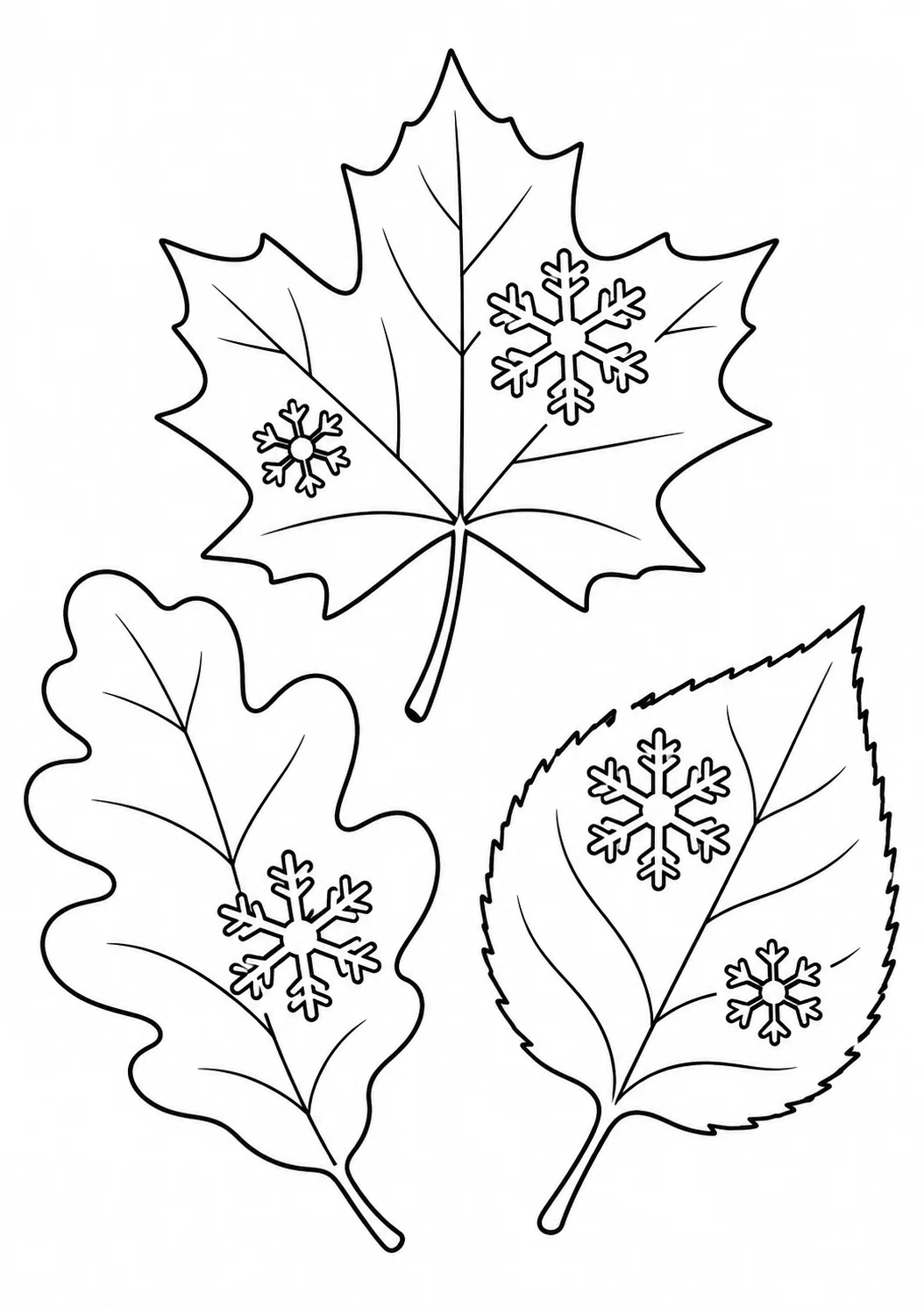Today's Coloring Page | Fallen Leaves and Crystal Patterns [Free A4 ...