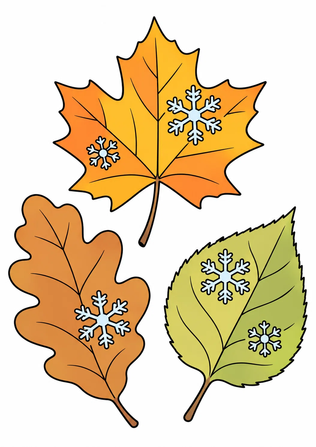 Today's Coloring Page | Fallen Leaves and Crystal Patterns [Free A4 ...