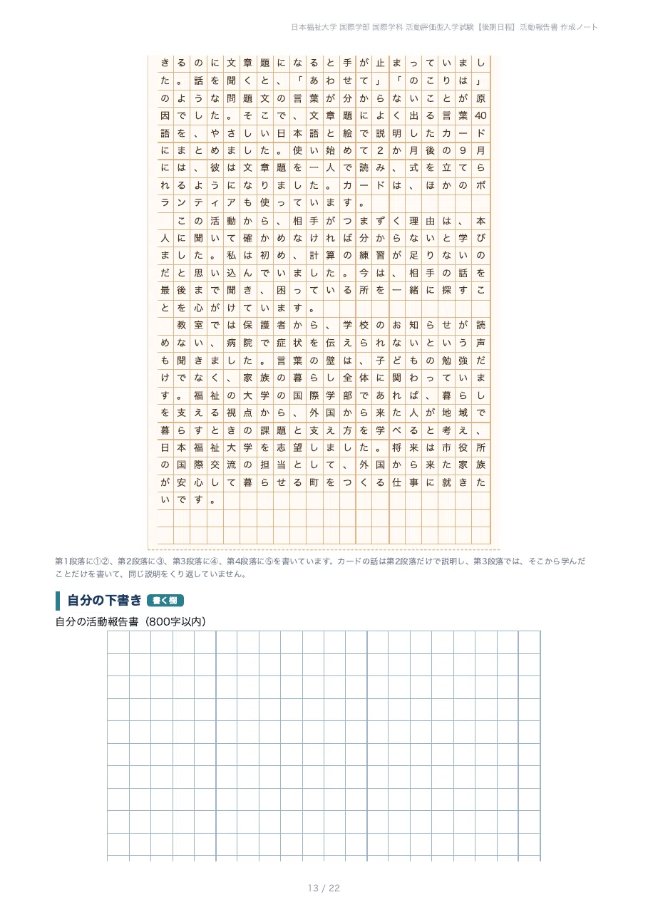 [Nihon Fukushi University, Faculty of International Studies] Activity ...