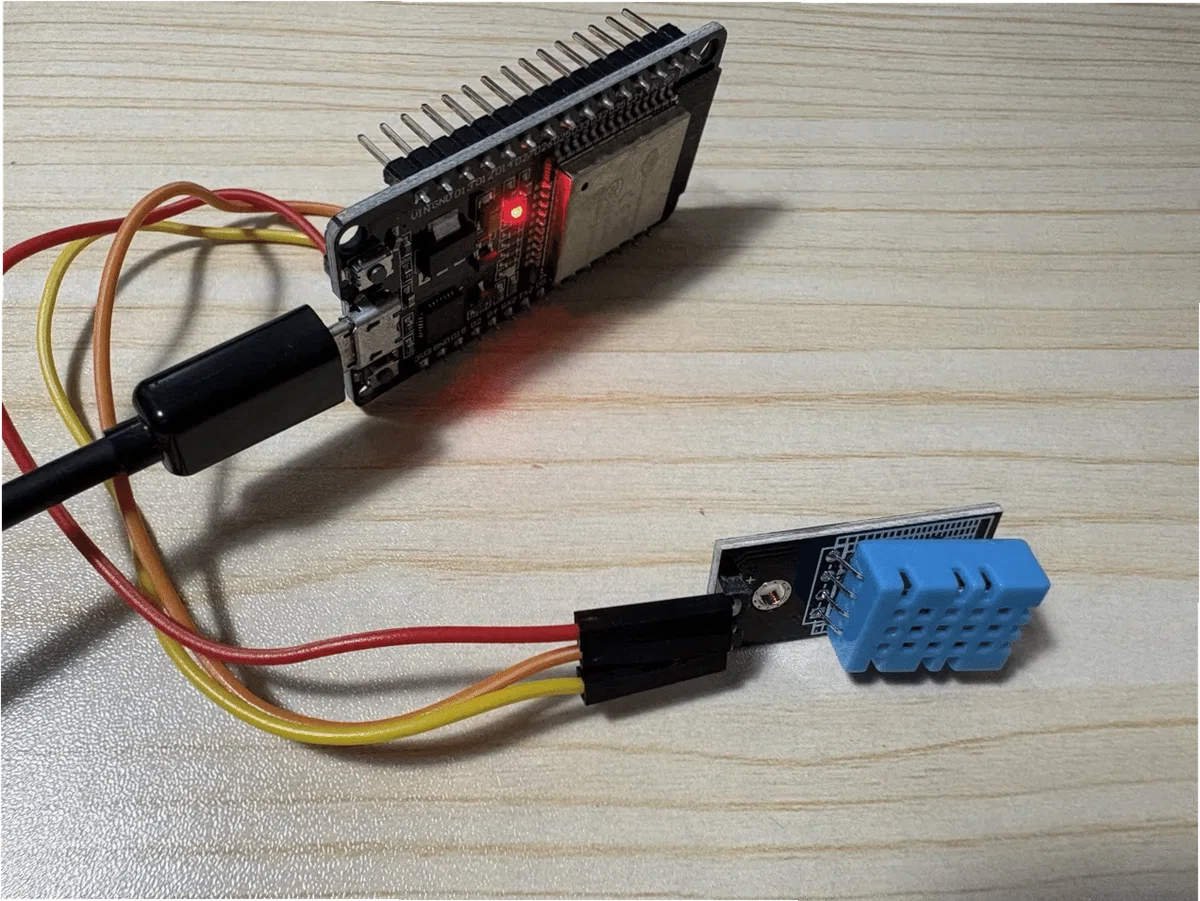 [ESP32] Tried out the DHT11. Graphing temperature and humidity in the ...
