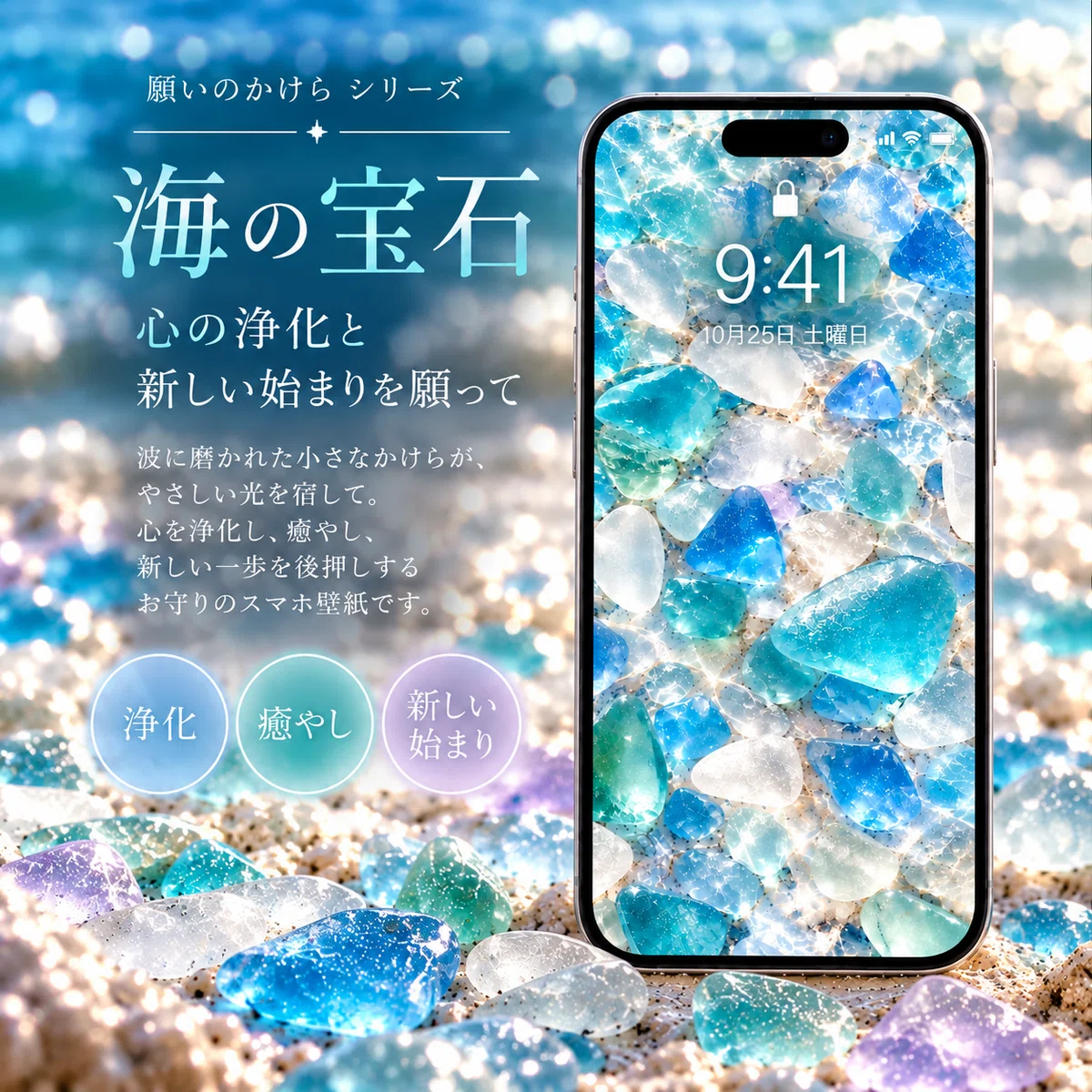 [Fragments of Wishes] Sea Glass Amulet Wallpaper: Sea Gems ...