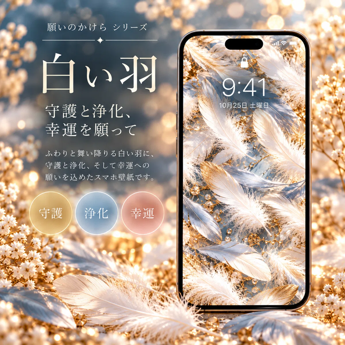 [Fragments of Wishes] White Feather Amulet Wallpaper | Wishing for ...