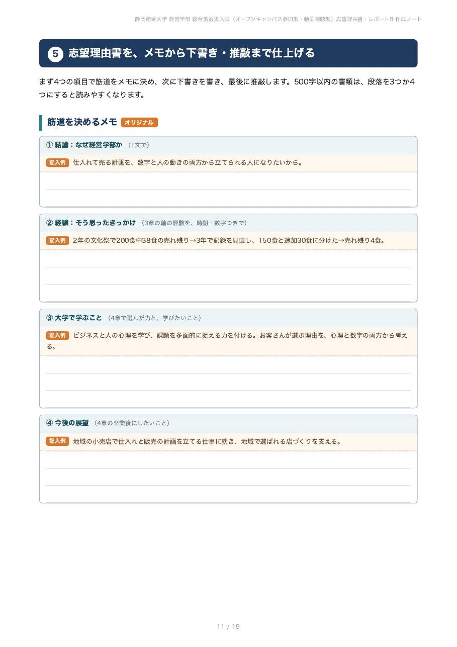 [Shizuoka Sangyo University, Faculty of Management] Prepare your ...