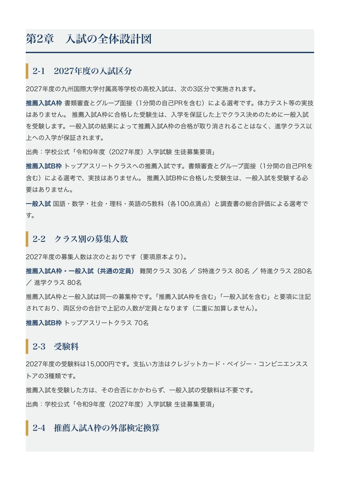 [Kyushu International University High School] High School Entrance Exam ...