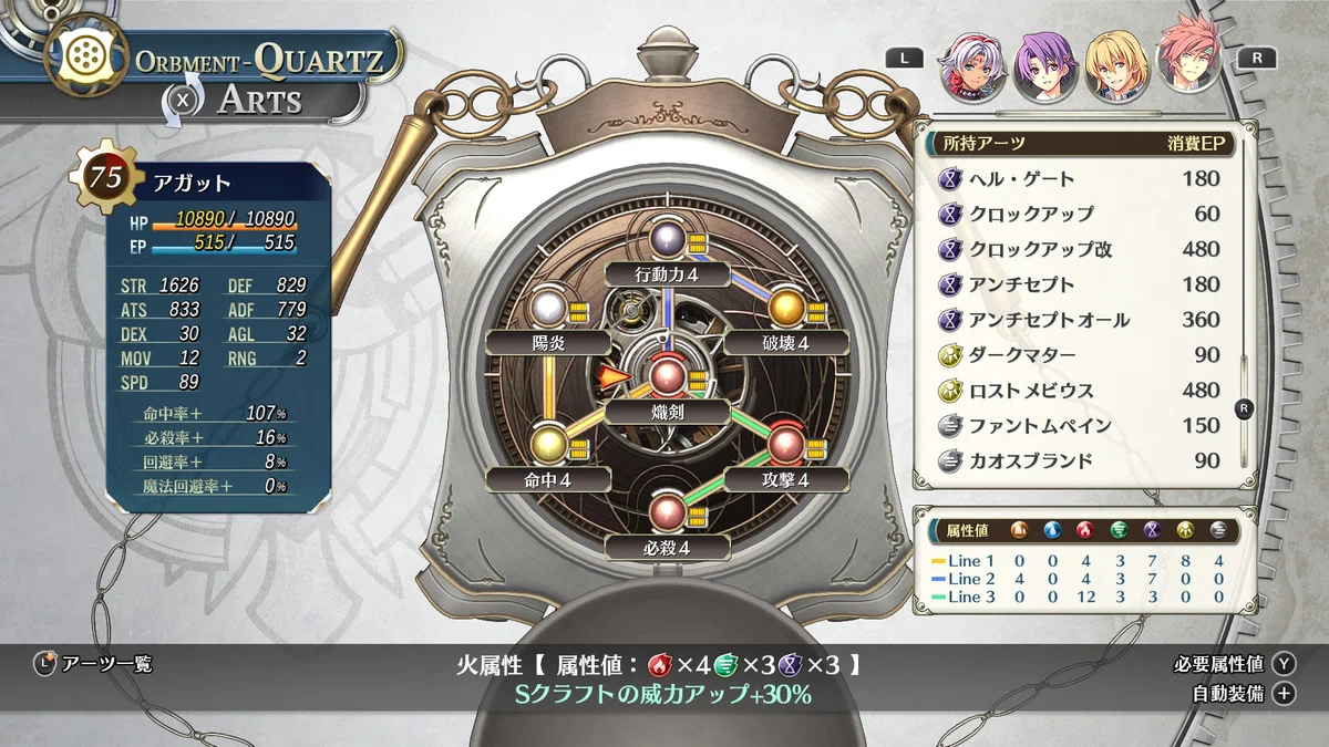 [Trails in the Sky the 2nd] Chapter 6 Orbment Configuration Examples｜ちょび