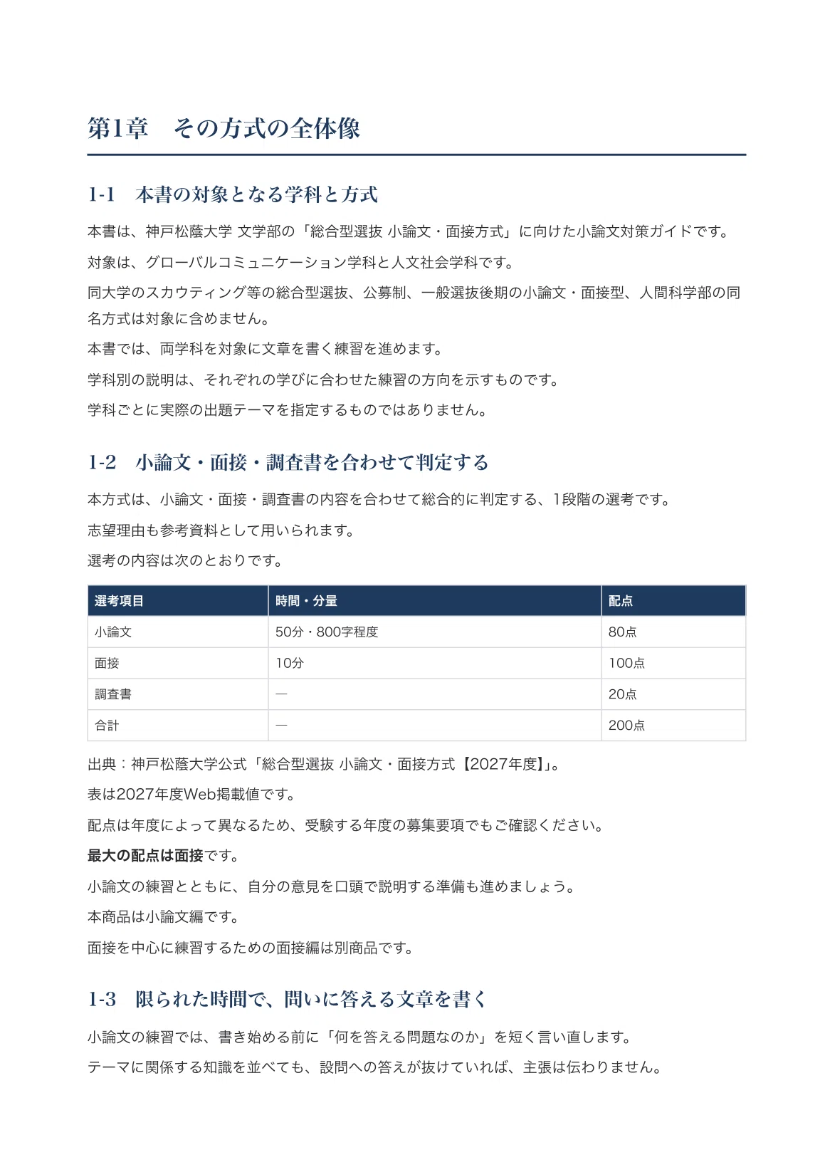 [Kobe Shoin Women's University Faculty of Letters] Essay Preparation ...