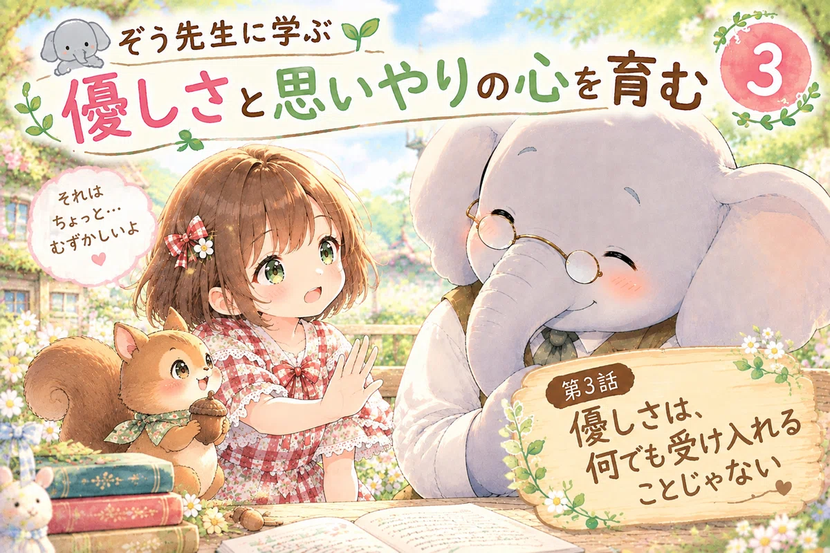 🐘 ぞう先生に学ぶ🌱 優しさと思いやりの心を育む③ 優しさは、何でも受け入れることじゃない｜咲夜の📖心の育て方図書館📖