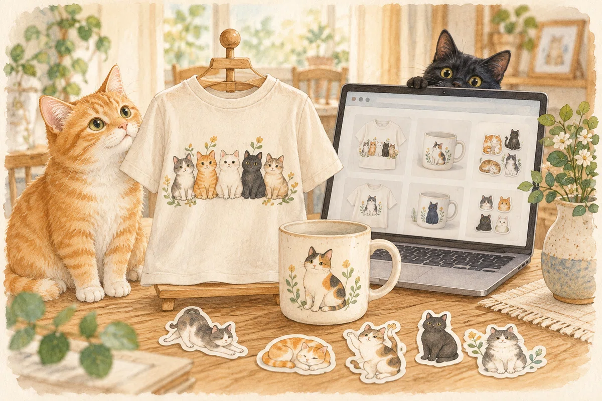 From AI-Generated Illustrations to Creating a Cat T-Shirt｜ちょこりん