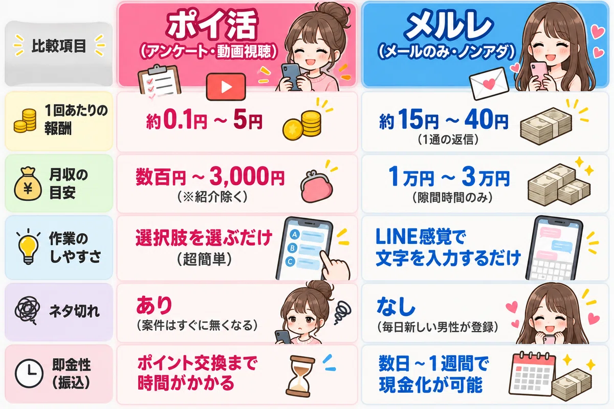 [Which one earns more?] A serious comparison between Poi-katsu and Mail ...