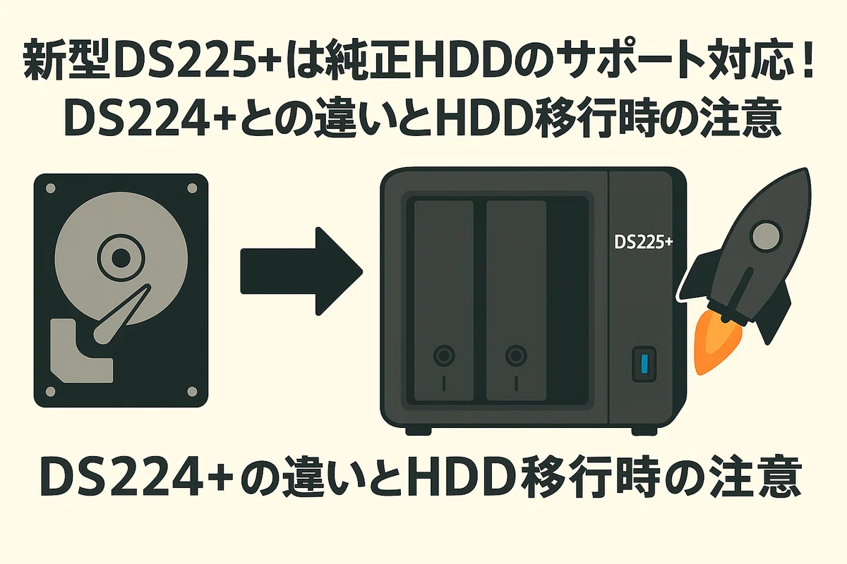 新型DS225+は純正HDDのみサポート対応！DS224+との違いとHDD移行時の