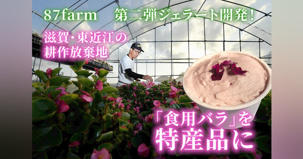 87farm第二弾ジェラート開発！滋賀・東近江の耕作放棄地『食用バラ』を特産品に