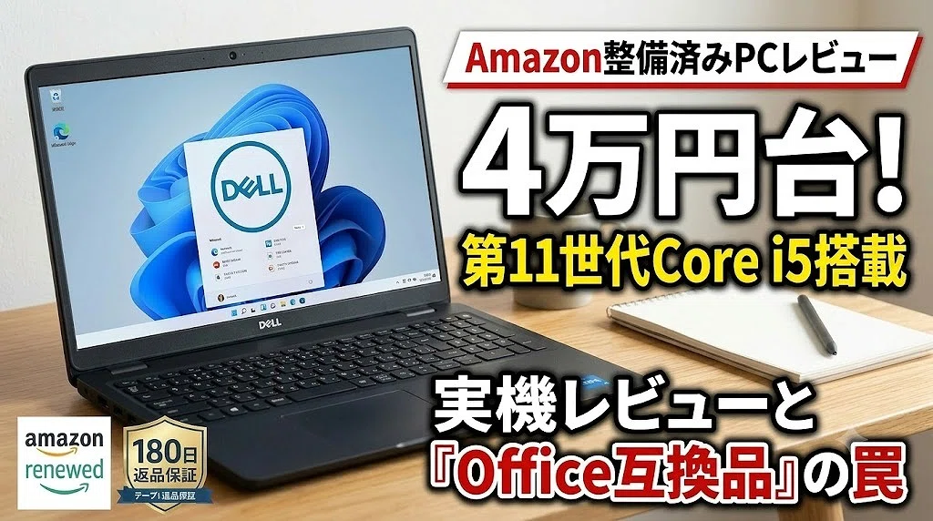 中古PCレビュー】Amazon整備済みDELL Latitude 3520は買い？第11世代