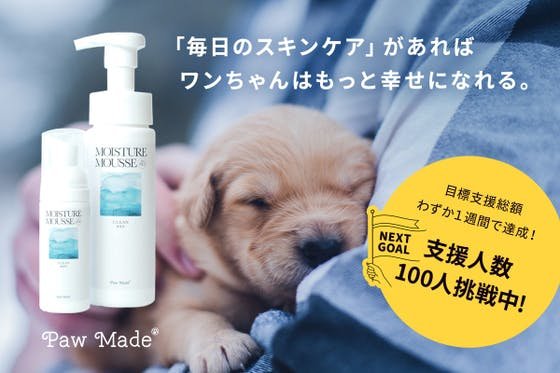 日本中の犬から皮膚トラブルをなくしたい！毎日使える犬用の泡の保湿剤