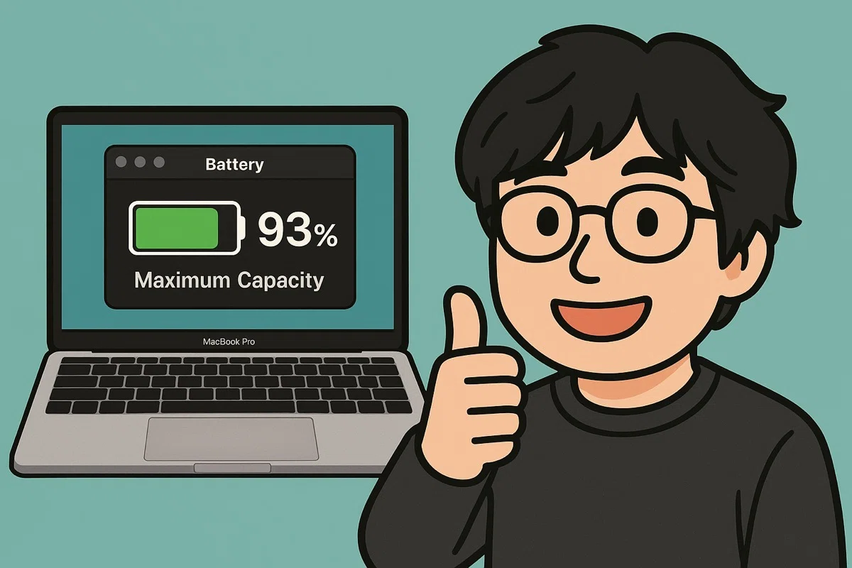 MacBook Proのバッテリー、購入3年で最大容量93%をキープ。決め手は