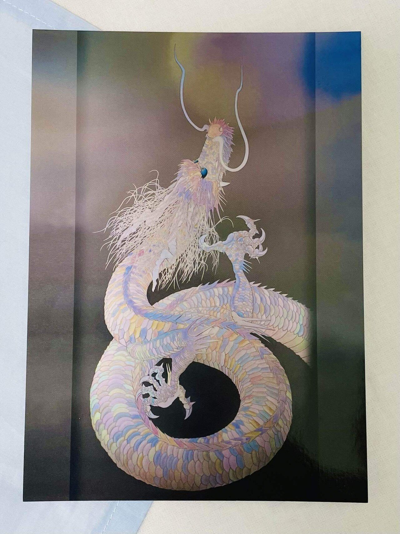 レムリアの扉　龍画　白龍　原画 レムリアの扉龍画白龍原画