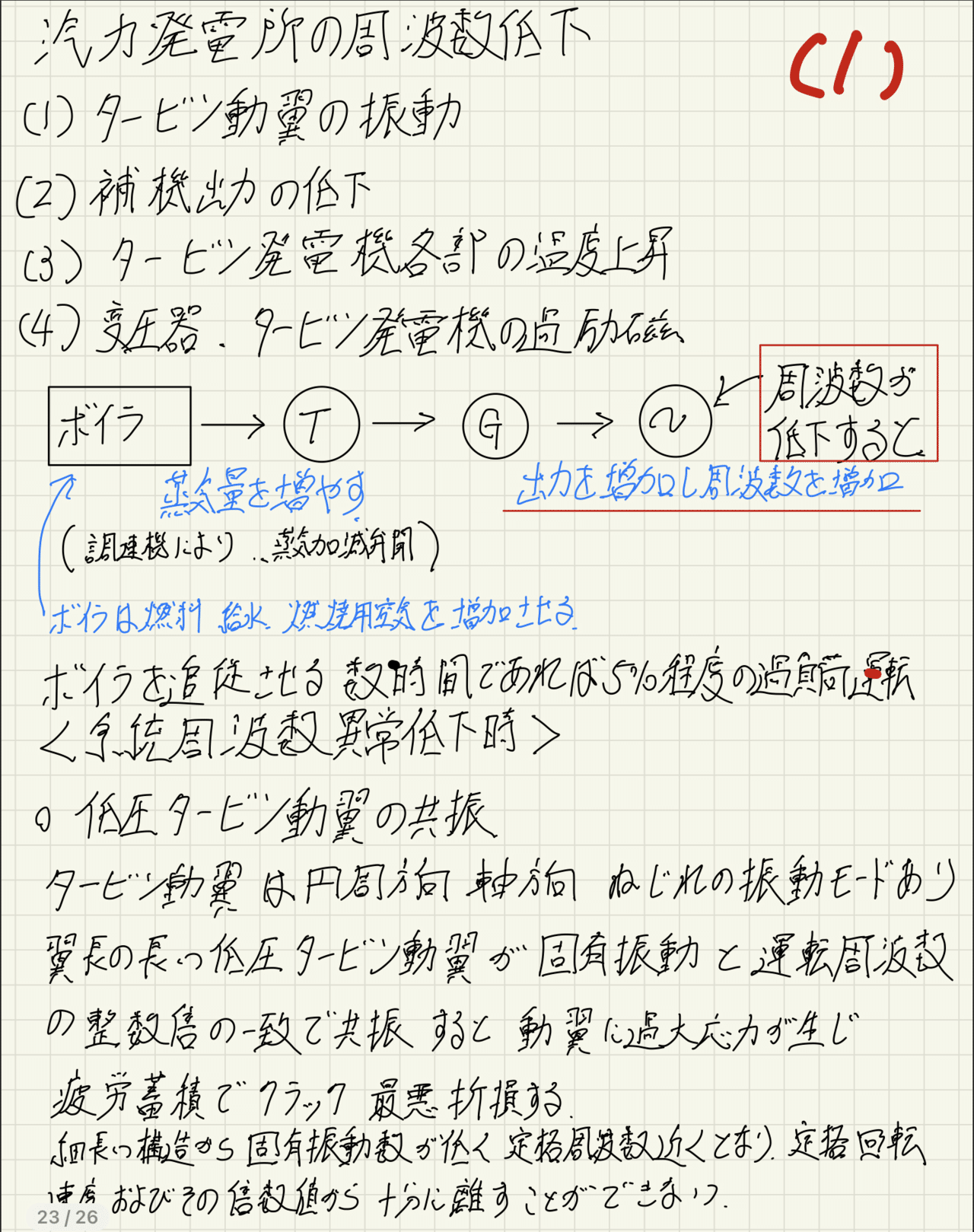 汽力発電所の周波数低下の影響|電験不合格アーニャdenkenfugoukaku|note